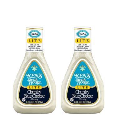 Ken's Steak House Lite Chunky Blue Cheese Dressing (16 Fl Oz , Pack of 2) - Buy Online on GoSupps.com
