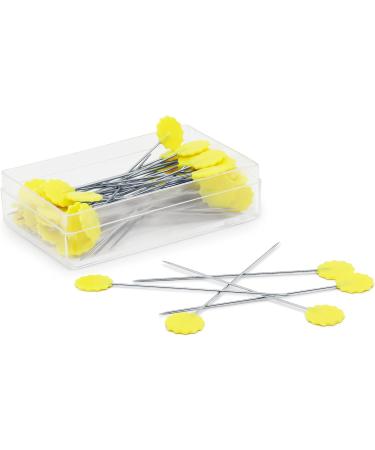 Dritz 3010 Flat Flower Pins 2-Inch Yellow - 50 Count | Perfect for Sewing & Crafting - Buy Online on GoSupps.com