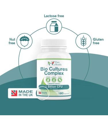 Premium Bio Cultures Complex 180 Capsules | High Strength Probiotic for Digestive Health | Vegan Multi Strain Formula | 6 Month Supply - Buy Online on GoSupps.com