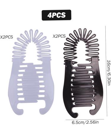 Banana Clip 4PCS Banana Clips Hair Adjustable Flexible Portable Pp Solid Banana Hair Clips for Women Styling Banana Comb for Thick Hair Ponytail - Buy Online on GoSupps.com