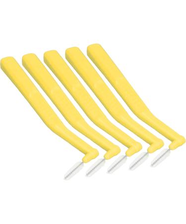 Interdental Toothbrush Set - L-Shaped Brushes for Effective Cleaning & Plaque Removal | 5 Pieces for Braces & Dental Care - Yellow - Buy Online on GoSupps.com
