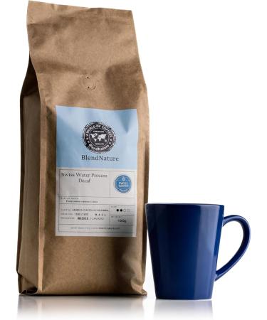 Swiss Water Decaffeinated Coffee Beans 1kg Natural - Processed in Canada using only water and time removes 99.9% of caffeine Retains full flavour - Chemical free - Buy Online on GoSupps.com