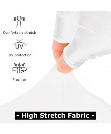 1 Pair UV Gloves for Gel Nails - UPF50+ High-tech UV Protection Gloves for Manicures Anti UVA&UVB UV Nail Gloves for Nail Lamp Skin Care Fingerless Gloves Protect Hands from UV Harm (White) - Buy Online on GoSupps.com