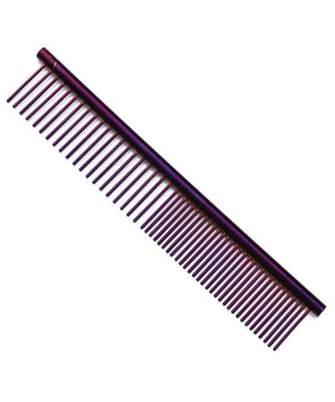 ZoCr Stainless Steel Pet Comb for Dogs Cats, Pet Grooming Comb with Different Spaced Rounded Teeth (Purple)