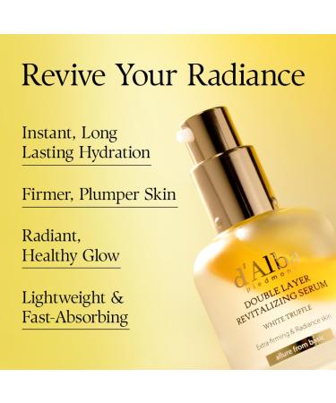 d'alba Piedmont White Truffle Double Layer Revitalizing Serum 100hr Hydration Hyaluronic Acid and Centella Asiatica Skin Firming Tightening Long-lasting Korean Skin Care (1.69 fl.oz) 1.69 Fl Oz (Pack of 1) - Buy Online on GoSupps.com