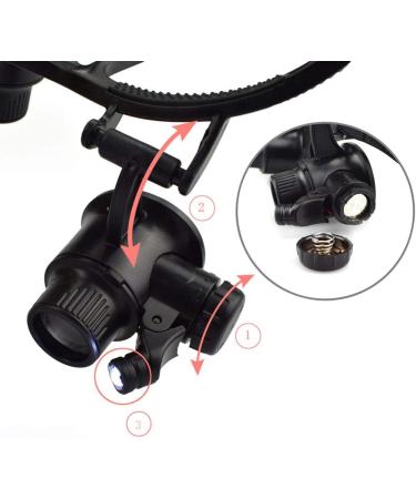 Glasses Magnifier Cold Warm Light Source Glass with Led Light 6 Lenses with 2 LED Light Illuminated Magnifier It is Suggested to Use A Single Eye for Viewing at Area Only Because Will - Buy Online on GoSupps.com