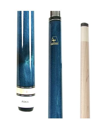 ASKA Short Kids Cue LCS, Canadian Hard Rock Maple Billiard Pool Cue Stick Blue 42 inches, Wrapless