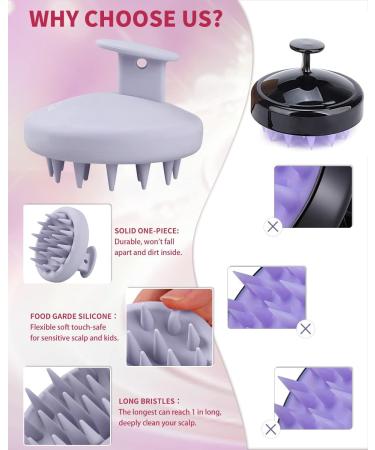 Vancone Scalp Massage Brush | Premium Shampoo & Head Massage Brush for Hair Growth & Dandruff Relief | Wet & Dry Use | Light Purple - Buy Online on GoSupps.com
