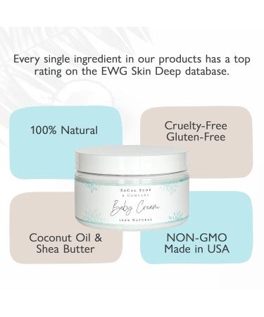 Natural Organic Baby Cream - SoCal Suds | Gentle Moisturizer for Sensitive Skin | Nourishing Aloe & Coconut | Unscented Newborn Skincare 2-Pack - Buy Online on GoSupps.com