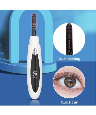 Rechargeable Eyelash Curler - Safe Electric Lash Curler for Women | Rechargeable Electric Eyelash Curler with LED Display Fast Heating Lash Curlers for Dating Traveling Upgraded Eyelashes-white - Buy Online on GoSupps.com