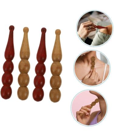 Solustre 16 Pearl Massage Bar - Portable Face & Body Massage Tool with Wooden Sticks - Fragrant Red Pear for Relaxation & Wellness - Buy Online on GoSupps.com