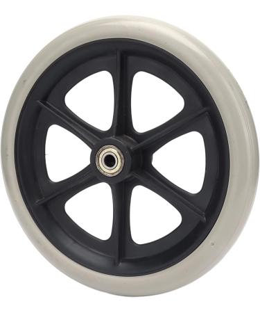 8 Inch Grey PU Wheelchair Wheel with Metal Ball Bearing Skidproof Walker Caster Replacement Six-Hole Thickened Hub Solid Wheel for Rollator - Buy Online on GoSupps.com