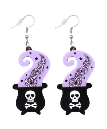 Feylie Halloween earrings trendy Halloween earrings skull earrings fashionable ear fans for women and girls unique acrylic ear jewelry gift