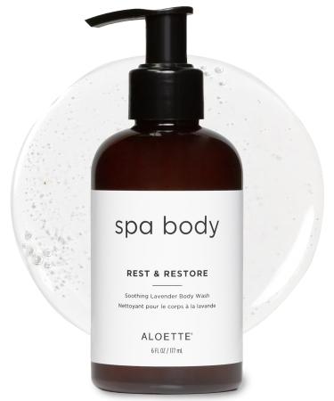 Aloette Lavender Body Wash Rest & Restore - Hydrating & Moisturizing Body Wash for Dry Skin with Natural Aloe Vera & Vitamin E - Exfoliating & Rejuvenating Skin Care Products for Men & Women