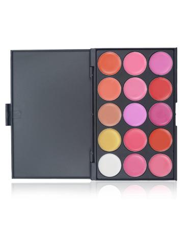 Phantomsky 15 Colors Cream Lip Gloss Makeup Palette - Durable Natural Contouring Kit & Blush Pallet for Flawless Makeup | International Shipping Available - Buy Online on GoSupps.com