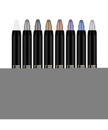 Naqqios Cream Eyeshadow Stick - Eyeshadow Stick Glitter Eyeshadow Pencil 8pcs | Smudge Proof Eyeshadow Sticks Ultra Creamy Lightweight Blendable Makeup