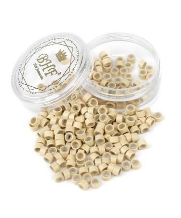 200 Blonde Silicone Aluminium Micro Nano Rings for I Tip/Nano Hair Extensions - 5.0x3.0x3.0 mm - Lined Beads - Hair Extension Tool Beads - Buy Online on GoSupps.com