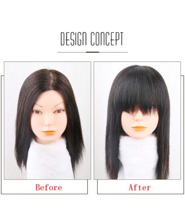 Real Hair Clip-On Bangs Crown Wig Topper for Thinner Hair - 10 Inch Black Wiglet for Women - Buy Online on GoSupps.com