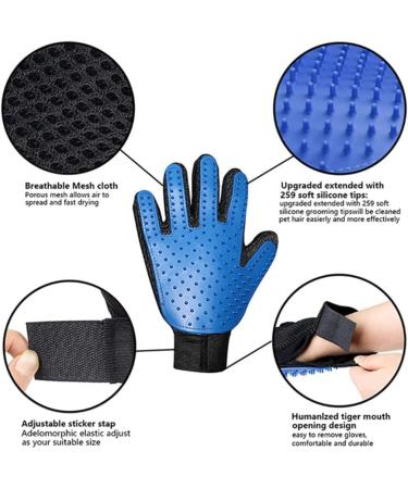 Cat Brush Glove 1 Pack Right Hand Grooming Glove Pet Hair Remover Mitt Pet Brush Glove Cat Grooming Glove Dog Grooming Glove Efficient Massage Glove for Cats & Dogs with Long & Short Fur Blue - Buy Online on GoSupps.com