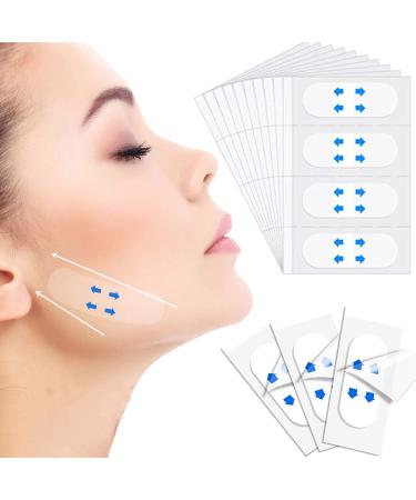Face Lift Tape Invisible, Instant Face Lifting Tape Ultra-Thin Waterproof & High Elasticity, Invisible Makeup Face Lift Tools for Hide Facial Wrinkles and Lifting Saggy Skin, 40 Pcs white