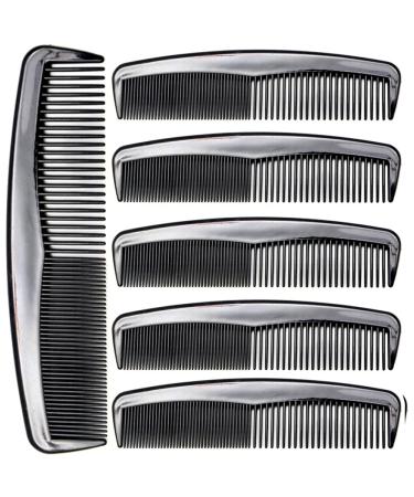 LUXXII (6 Pack) 5" Pocket Hair Comb Beard & Mustache Combs for Men's Hair Beard Mustache and Sideburns