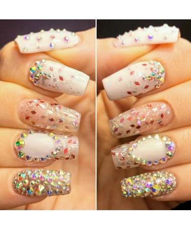 2320 Pieces Crystals Glass AB Nail Art Rhinestones with Storage Organizer Box - Nail Gems Stones Kit - Buy Online on GoSupps.com