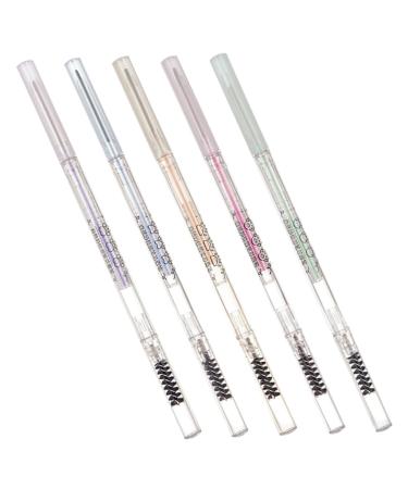 Housoutil 5pcs Tools Eyebrow Makeup Double-head with Thin Pens Pencil Brown Brush Pencils S Anti-perspiration