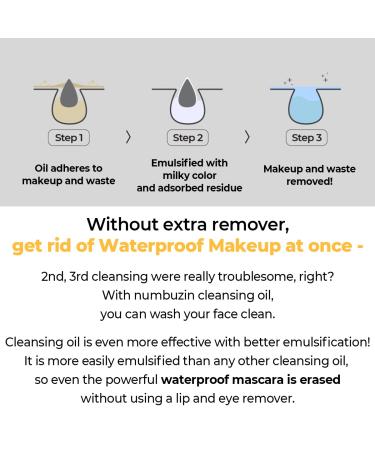 Numbuzin No.1 Easy Peasy Cleansing Oil | Korean Makeup Remover | Non-heavy Facial Cleanser with Natural Ingredients | Unclogs Pores | 6.76 fl oz - Buy Online on GoSupps.com