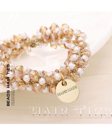 Sinalty Gold Pearls Baroque Rhinestones Headband with Beaded Hair Ties - Women's Fashion Hair Accessory - Buy Online on GoSupps.com