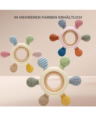 Buy Caja Bei ring Baby - 2pc Silicone & Wood Teething Toy | BPA-Free Dental Aid & Grip Ring for Babies - Buy Online on GoSupps.com