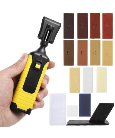 US Floor Repair Kit DIY Manual Furniture Cracks Repair Kit Professional Portable Scratch Repair Tool Kit with 11x Wax Block for Home Hardwood Floors Furniture(yellow)