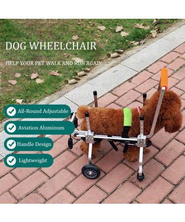 Dog Wheelchair Dog Wheelchair for Back Legs Adjustable 4 Wheel Pet Wheelchair with Handle for Small and Medium Sized Cats/Dogs Walk Tool Cart Portable XXXS - Buy Online on GoSupps.com