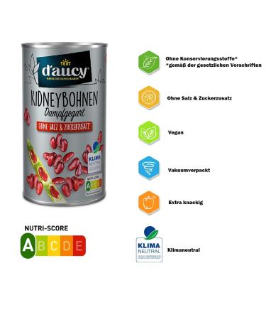 Buy d'aucy Red Kidney Beans - 100% Natural No Salt or Sugar Climate Neutral - 4 Pack (12 x 110g Cans) for International Shipping - Buy Online on GoSupps.com