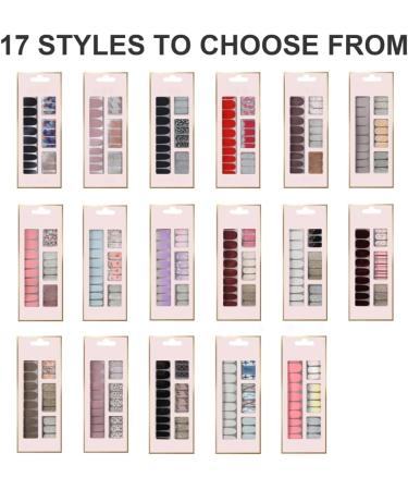 Ruarby Semi Cured Gels Nails Stickers Nails Polish Strips Korean Style Gels Nails Strips Nails Art Decortions for Party Style1 - Buy Online on GoSupps.com
