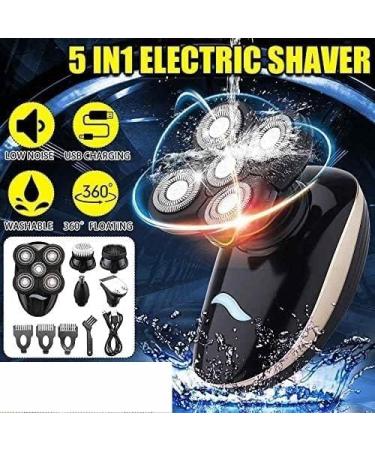 5-in-1 Electric Shaver for Men - Rechargeable Razors Nose & Ear Trimmer Hair Clipper & Facial Cleaning Brush - Ultimate Grooming Solution - Buy Online on GoSupps.com