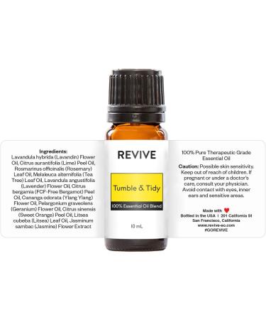 Tumble & Tidy Essential Oil Blend - 100% Pure Therapeutic Grade for Diffuser Aromatherapy & Skin Care | REVIVE | 0.34 Fl Oz - Buy Online on GoSupps.com