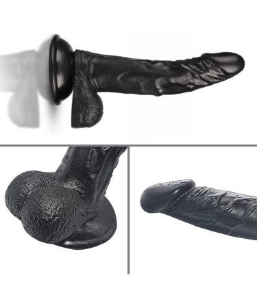 MV02-8 Inches Realistic Classic Hands-Free Suction Cup Penile with Suction Cup Suitable in Indoor for Women (Black) - Buy Online on GoSupps.com