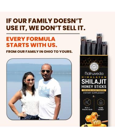 Natruveda Himalayan Shilajit Honey Sticks for Men & Women - 75%+ Fulvic Acid & Trace Minerals - Raw Honey Saffron & Himalayan Shilajit Resin - Stamina Performance & Energy Support - (Pack of 30) - Buy Online on GoSupps.com