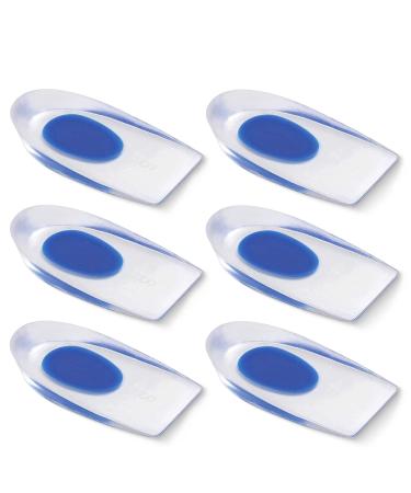Silicone Gel Heel Cups for Heel Pain Shoe Inserts Heel Protectors for Plantar Fasciitis Foot Pads for Bone Spurs Heel Cushion Heel Lifts for Achilles Tendonitis (Large-6 Packs)
