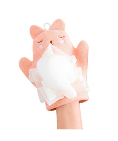Kid Bath Sponge - Girls Soft Body Wash Sponge | Comfortable Kid's Bath Towel Sponge Children's Body Wash Sponge for Gentle Cleansing Pink