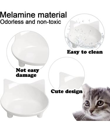 Non Slip Cat Food Bowl - Stress Relief for Whisker Fatigue - Wide Shallow Design - Safe Food-grade Material - Black+White - Buy Online on GoSupps.com