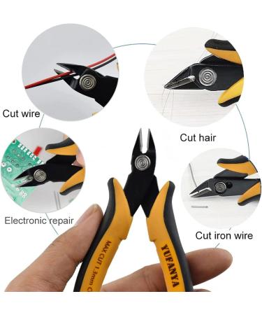2pcs Micro Flush Cutters Wire Cutters with Soft Grip - Ideal for DIY Craft and Jewelry - Yellow - Buy Online on GoSupps.com