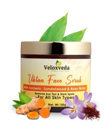 Ubtan Face Scrub for Women & Men | Natural Turmeric and Sandalwood Scrub for Face & Body | Exfoliating Scrub for Blackheads & Tan | Cruelty Paraben Sles Free(100gm)