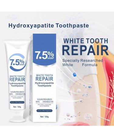 Enamel Repair Toothpaste with Hydroxyapatite - Strengthens Teeth Fights Sensitivity Fresh Mint Flavor for Daily Oral Health 3.53 Ounce (Pack of 2) Blue - Buy Online on GoSupps.com