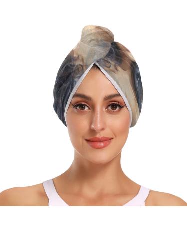 Beautiful Flowers Girl Hair Towel 2 Pack Super Absorbent Hair Drying Towel Quick Dry Hair Turbans Head Towel with Button Twisty Wrap for Women Girls