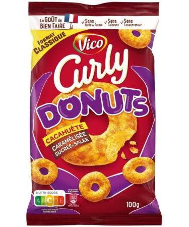 CURLY - Curly Donuts Peanut 100G - Pack of 4 - Buy Online on GoSupps.com