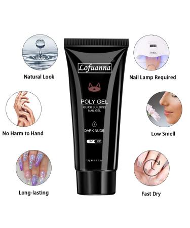 Lofuanna Poly Gel 15ml - Fast-Building Dark Nude Nail Extension Gel | Soak Off UV/LED | Acrylic Builder Gel for Perfect Nails - Buy Online on GoSupps.com