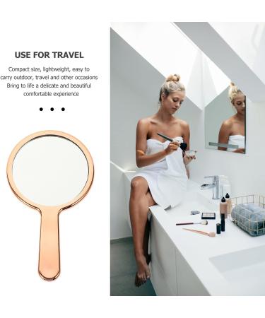 Minkissy Compact Round Hand Mirror with Handle | Makeup Mirror for Women and Girls - Buy Online on GoSupps.com