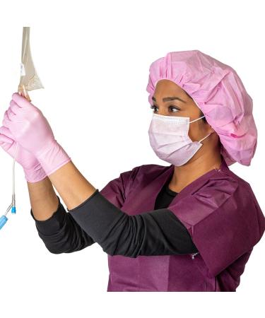 Tronex Pink Disposable 3 PLY SMS Heavy Duty Bouffant Hair Net - 24'' Surgical Caps for Medical, Bakery, and Nurse Hairnets - Buy Online on GoSupps.com