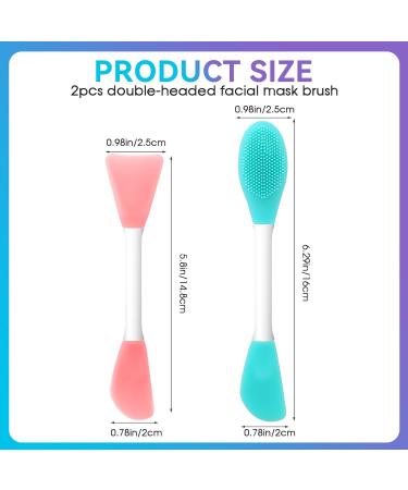 Face Mask Applicator 2 Pcs Reusable Silicone Facial Scrubber Brushes for Applying Skin Care Products Beauty Skincare Supplies Tool Massage Spatula for Clay Cream Gel Mask Mud Gentle Exfoliating - Buy Online on GoSupps.com